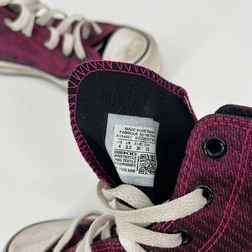 Converse Chuck Taylor All Star High Top Magenta Pink Platform Kids Shoes A05496C